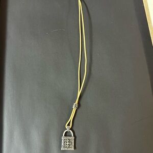 Yellow Necklace with Silver Pendant